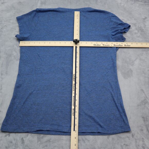 5TH Ocean Shirt Womens L Blue Chicago Cubs Short Sleeve VNeck Knit Casual Tee - Picture 4 of 16